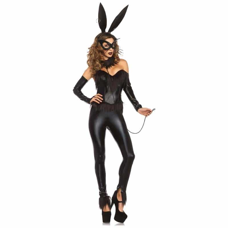 Leg Avenue Bondage Bunny Kostume Sort - M