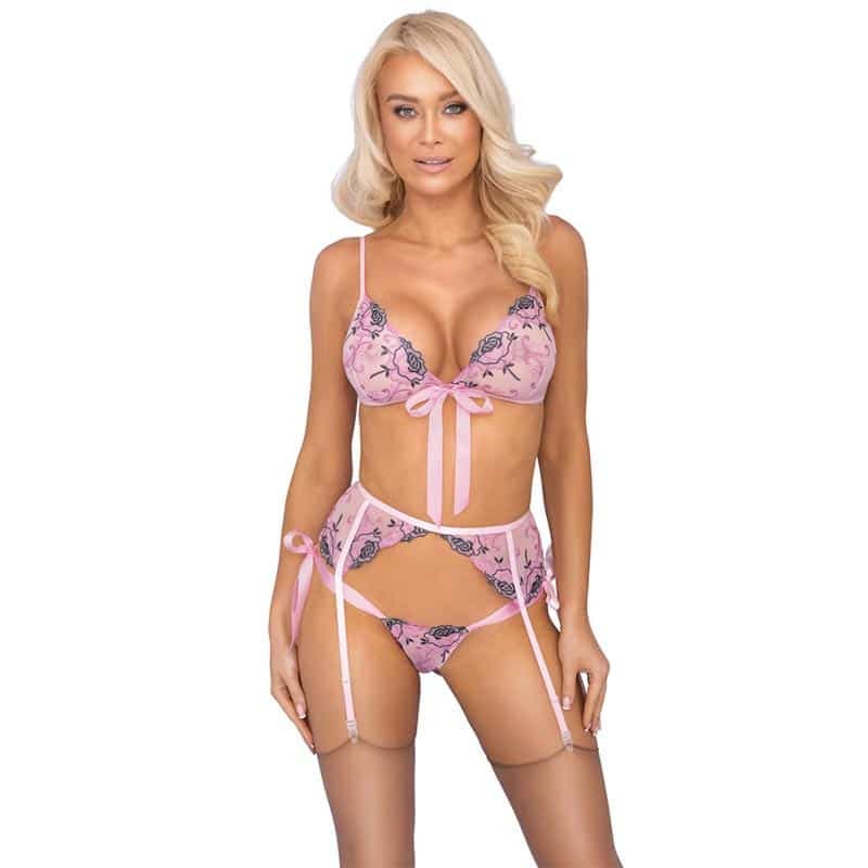 Kissable Rosa Hofteholder Sæt Lyserød - L/XL