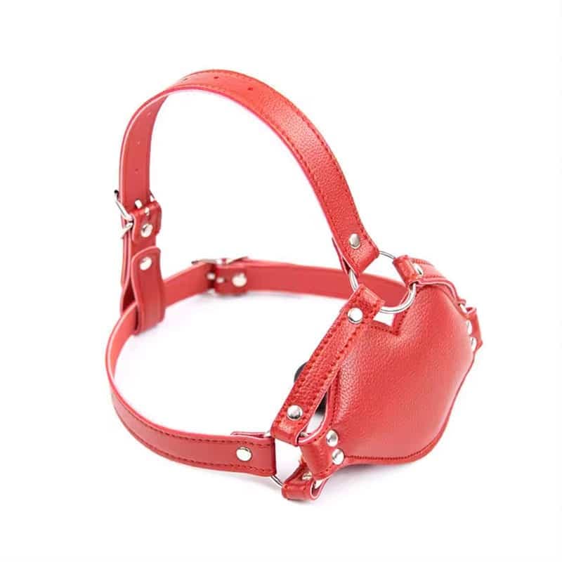 Bound Rød Læder Dildo gag