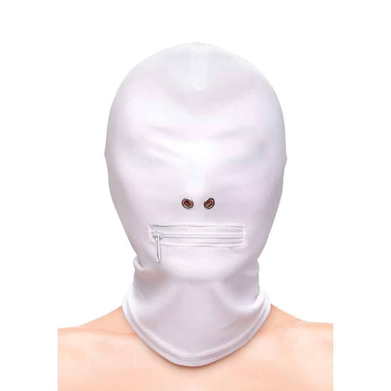 NS Novelties Fetish & Fashion Zippered Mouth Hood - Hvid