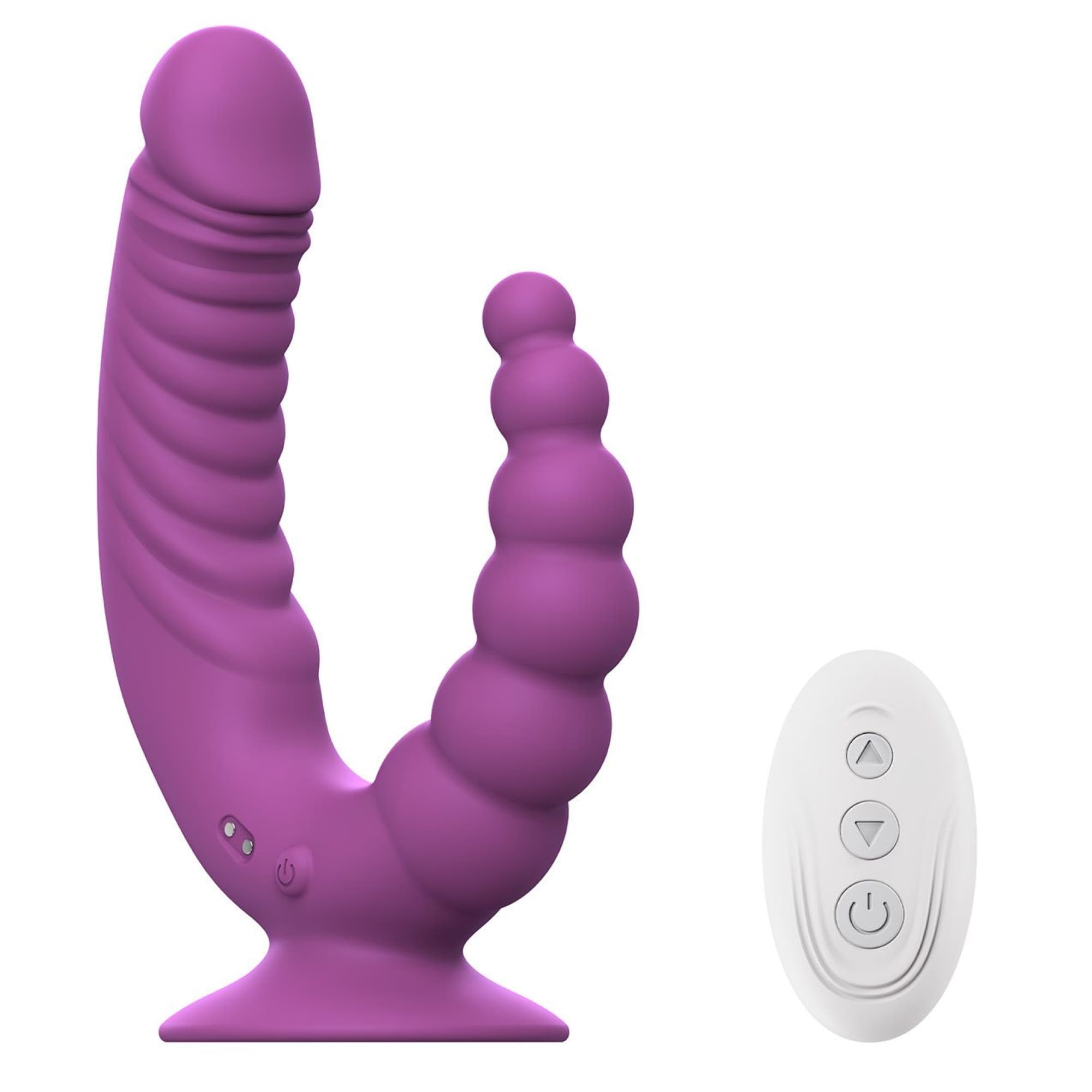 Teazers - Double Vibrator with Suction Cup and Remote - Purple