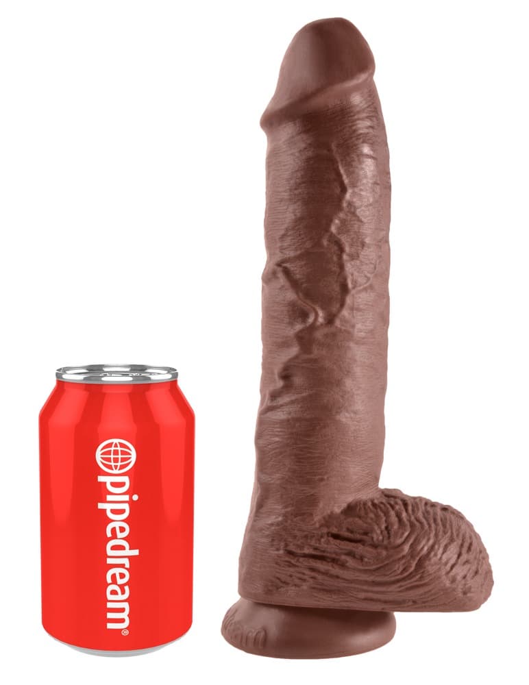 Dildo "King Cock 10 Zoll Balls", 27 cm, med testikel