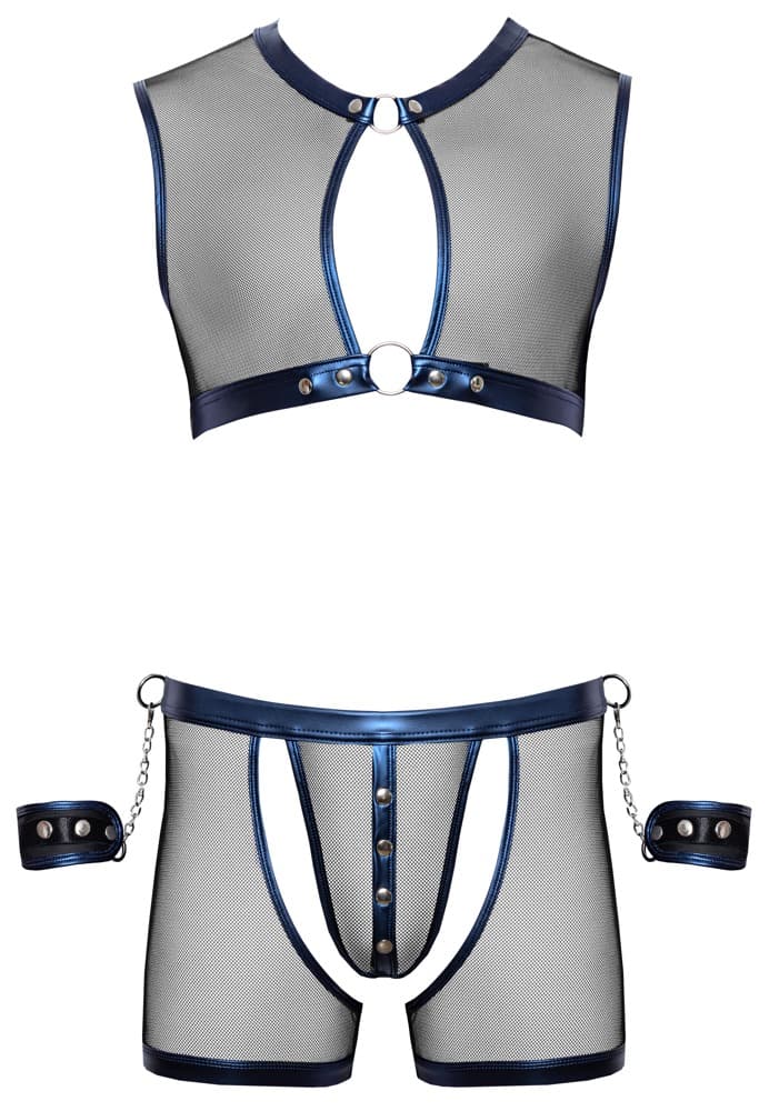 Net-top med net-pants og håndjern