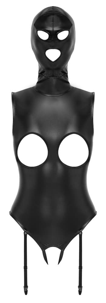 Ouvert body med påsyet hovedmaske og aftagelige seler - ORION Erotik Shop
