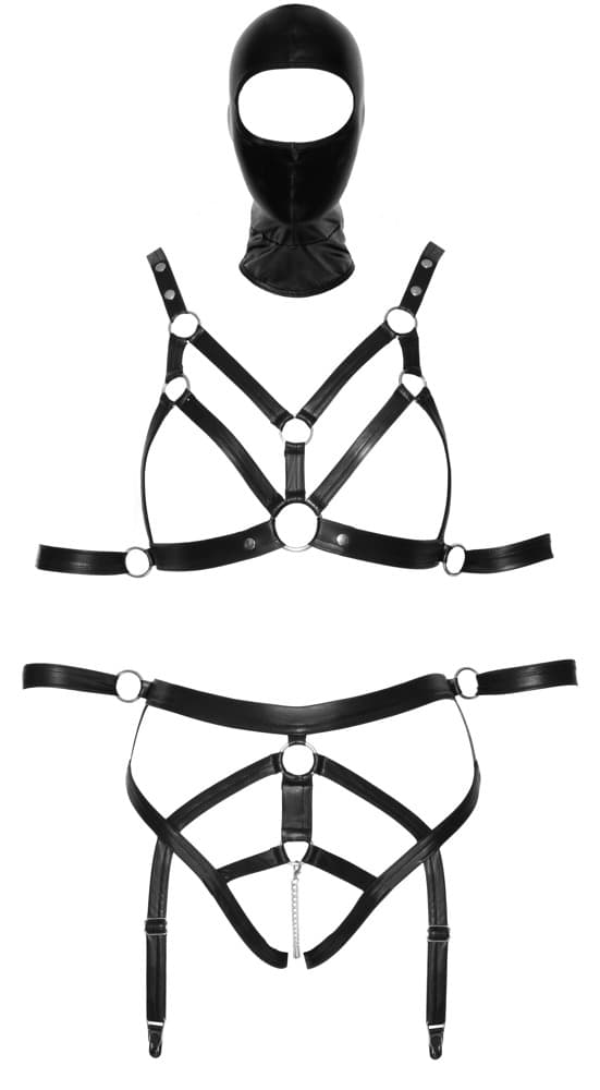2-delt bondagesæt med armmanchetter plus hovedmaske - ORION Erotik Shop