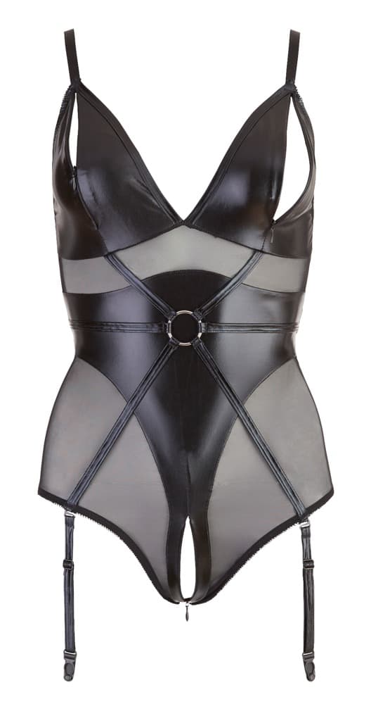 Body med armlænker, wetlook og powernet
