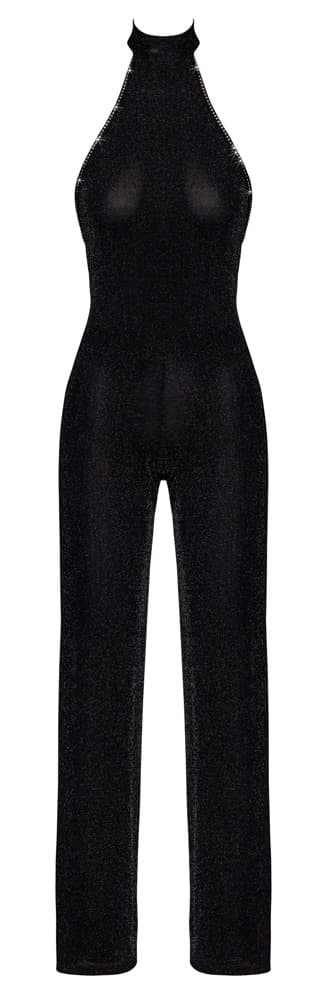 Jumpsuit i glittertransparens
