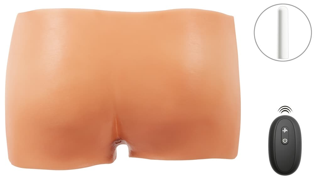 Silikonunderbukser "Ultra Realistic Vibrating" med vibrerende penis og testikler - ORION Erotik Shop