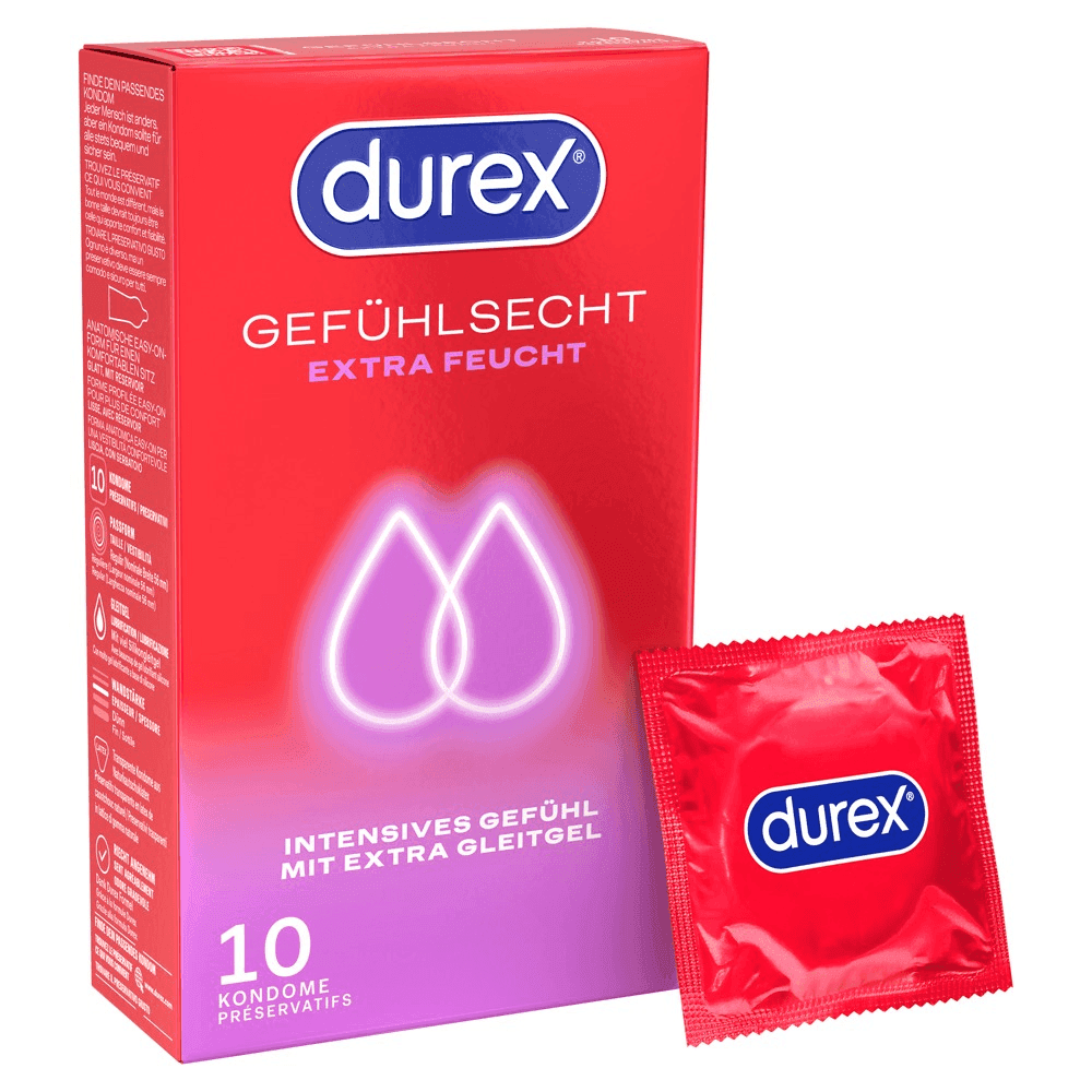Durex Gefühlsecht Extra Feucht Kondomer 10 stk.