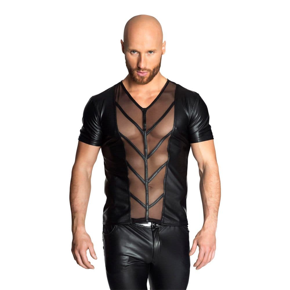 Noir Handmade Shirt med gennemsigtig front-XL