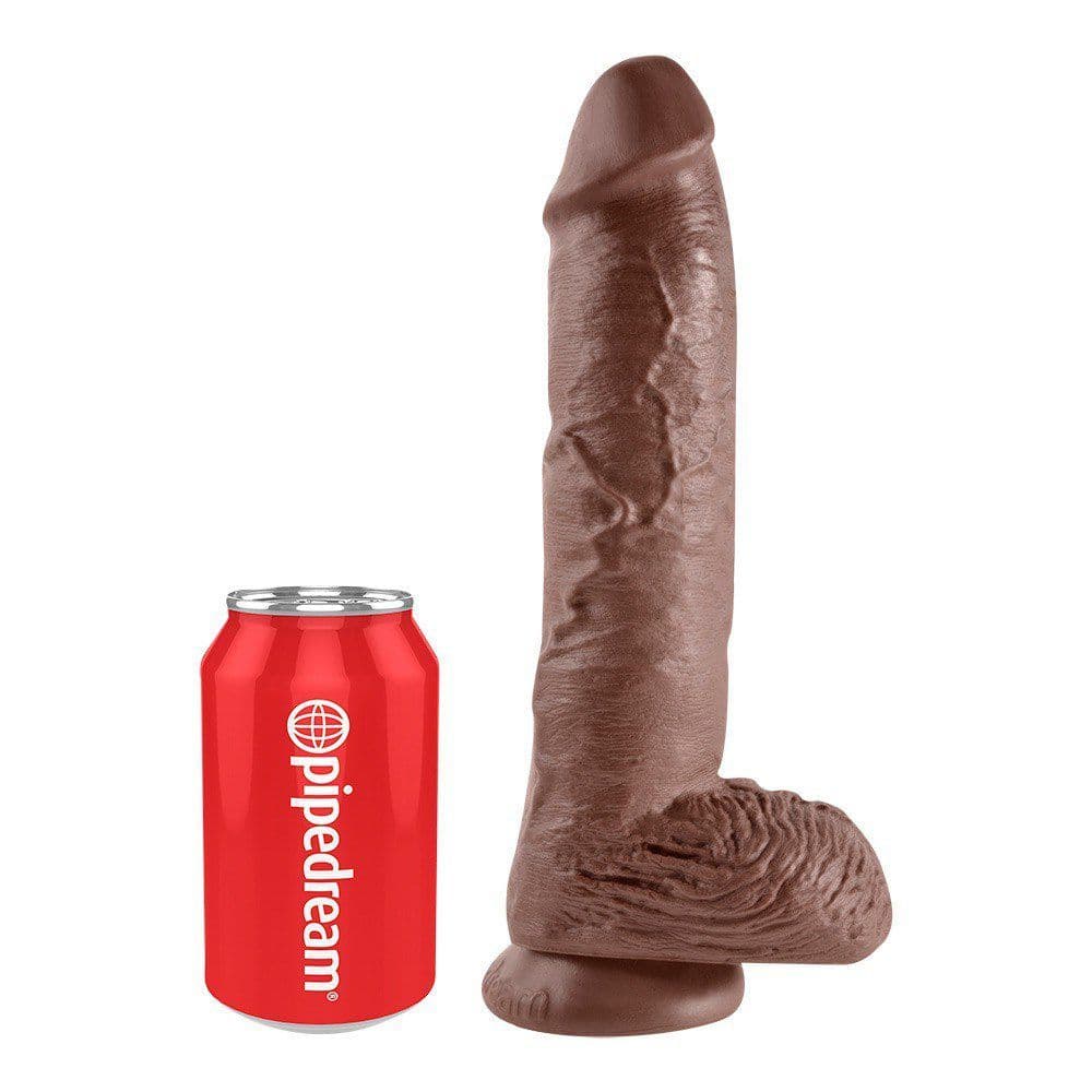 King Cock - 25 cm Cock with Balls Realistisk Dildo-Brun - Sexshop.dk