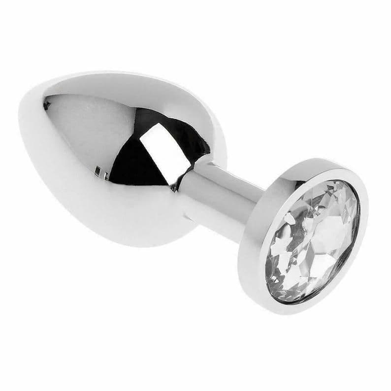 Diamond King Stål Buttplug med Diamant - Medium