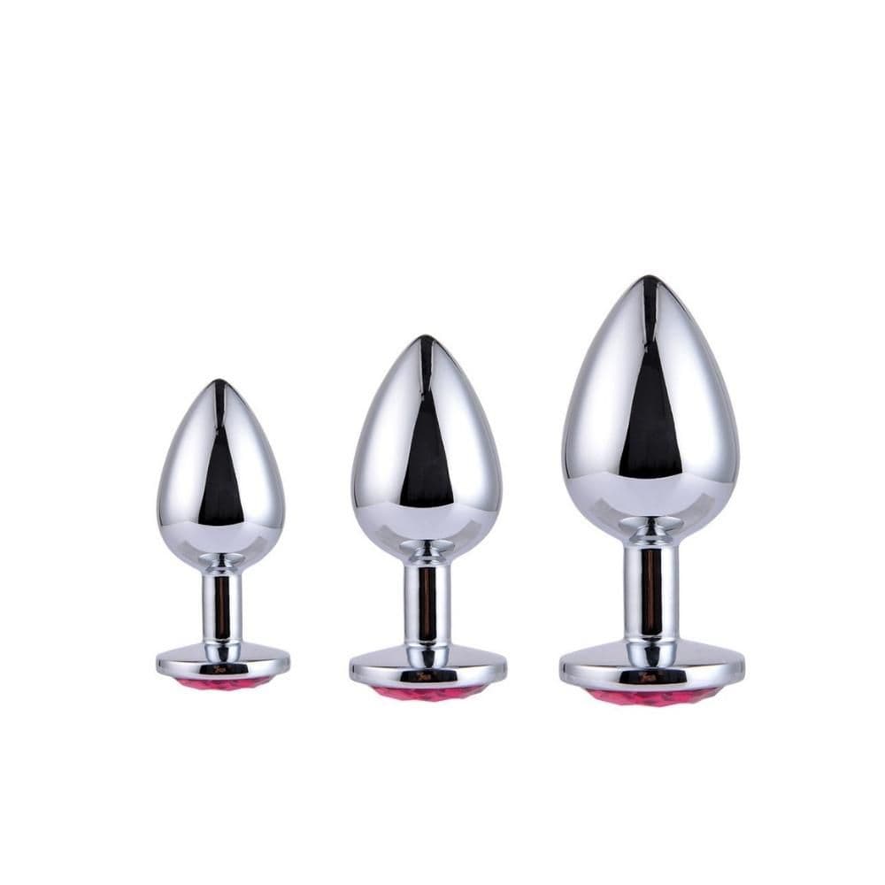 Diamond King - Starter Anal Plug Sæt med Lyserød Diamant